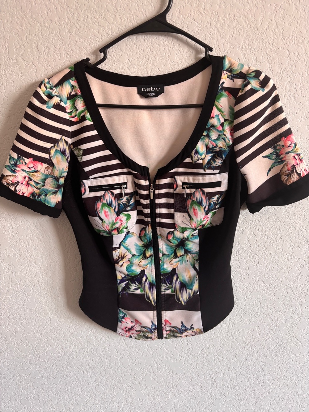 Bebe Front Zip Top size XXS
